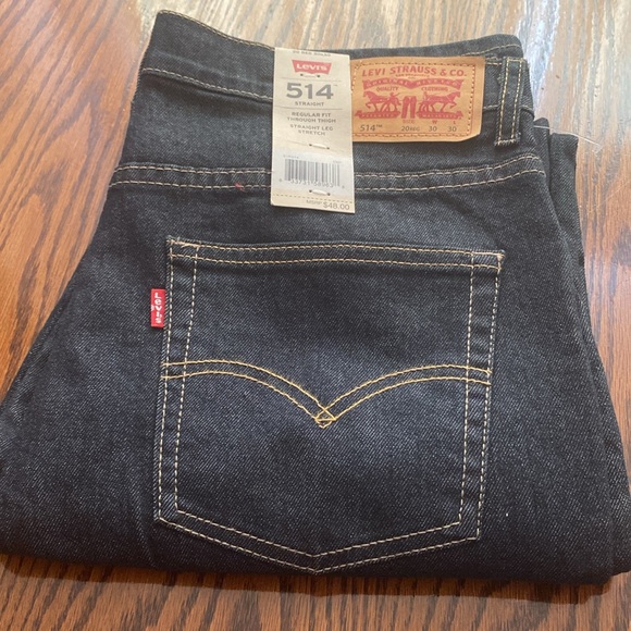 NWT Levi’s Dark Jean 514 Boy’s 20 Reg. 30x30 - Picture 2 of 6